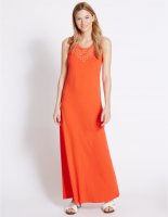 Jersey maxi-jurk van puur katoen met applicatie