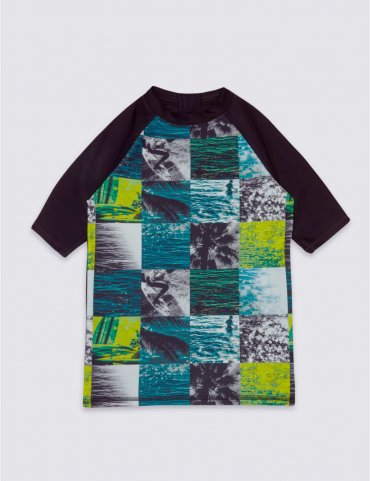 Zwemshirt met surfprint (3-14 jaar)