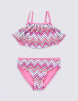 Bikini met chevronmotief (5-14 jaar)