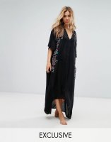 Akasa Embroidered Maxi Beach Kaftan