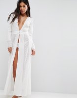 ASOS Beach Premium Embroidered Maxi Cover Up with Long Sleeves