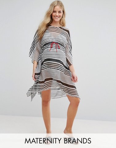 Mamalicious Woven Stripe Kaftan