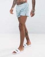Oiler & Boiler Tuckerneck Swim Short In Polka dot light Blue