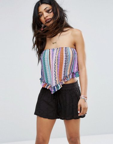 Surf Gypsy Ruffle Tube Beach Top