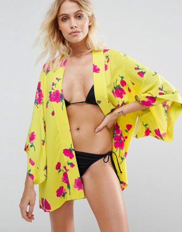 Warehouse Floral Beach Kimono