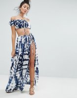 ASOS Beach Co-ord Maxi Skirt in Tie Dye
