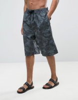 ASOS Swims Shorts With Wide Leg And Camo Print In Long Length