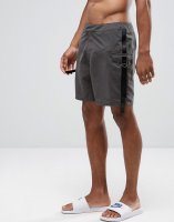 ASOS Swim Shorts In Grey With Cargo Straps In Mid Length