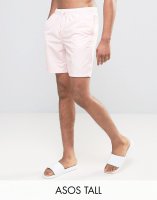 ASOS TALL Swim Shorts In Pink Mid Length