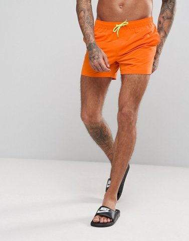 ASOS Festival Swim Shorts In Orange With Contrast Drawcord Short Length