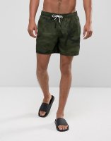 Abercrombie & Fitch Swim Shorts 5 Camo Print in Green