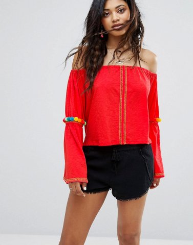 Pitusa Pom Pom Beach Crop Top