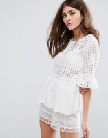 Pimkie Broderie Detail Frill Hem Top