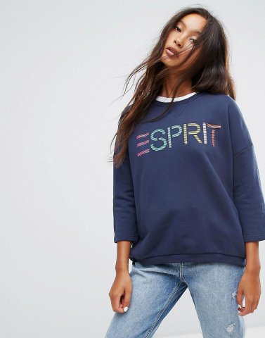 Esprit Heritage Slogan Sweat Top
