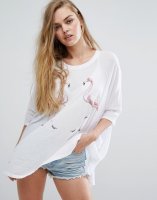 Wildfox Flamingo Sunny Morning Beach Tee