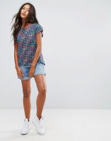 Esprit Embroidered Pocket Denim Shorts