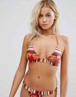 Minkpink Print Mix Fixed Triangle Bikini Top