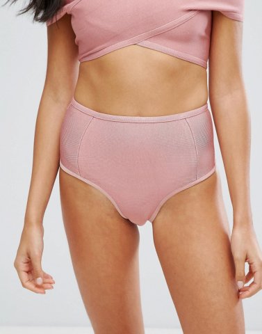 Missguided High Waisted Bandage Bikini Bottoms