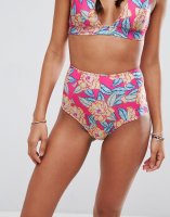 ASOS Mix and Match High Waist Bikini Bottom in Carnival Floral Print