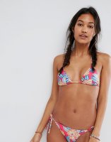 ASOS Mix and Match Micro Triangle Bikini Top in Carnival Floral Print