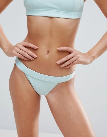 ASOS Mix and Match Deep Band Brazillian Bikini Bottom in Rib