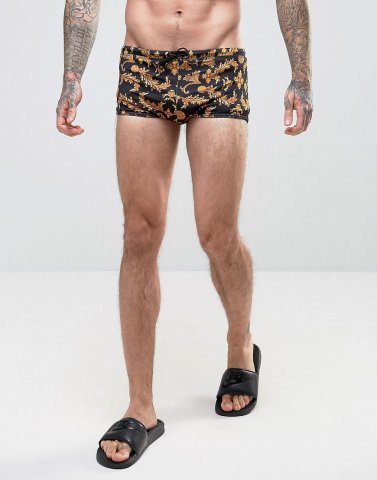 ASOS Swim Hipsters In Baroque Print