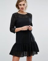 Pimkie Broderie Detail Frill Hem Dress