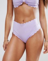 Missguided Scallop Trim High Waist Bikini Brief