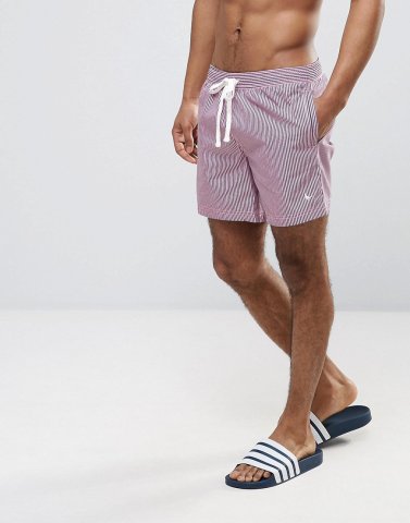 Jack Wills Branwell Trunks in Pink Navy Stripe