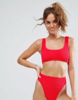 ASOS Mix and Match Crinkle Crop Bikini Top