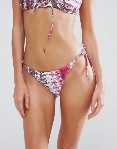 ASOS Snake Tie Dye Print Tie Side Bikini Bottom