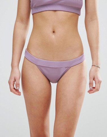 ASOS Mix and Match Deep Band Brazilian Bikini Bottom in Rib