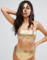 New Look Metallic Bandeau Bikini Top
