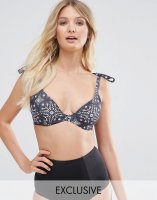 ASOS FULLER BUST Exclusive Tile Print Hidden Underwire Bikini Top DD-G