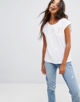 Esprit Pastel Slogan T-Shirt