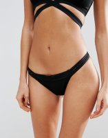 ASOS Scuba Leopard Print Mesh Cross Side Bikini Bottom