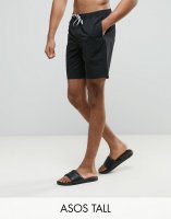 ASOS TALL Swim Shorts In Black Mid Length