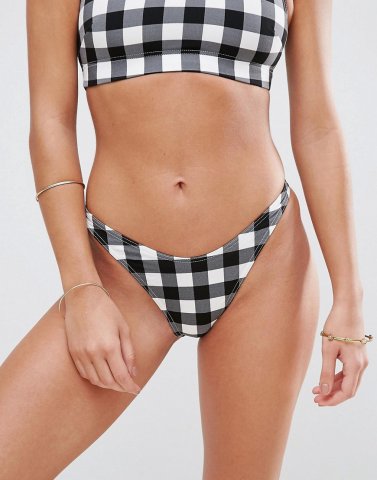 ASOS Mix and Match High Leg Hipster Bikini Bottom in Gingham